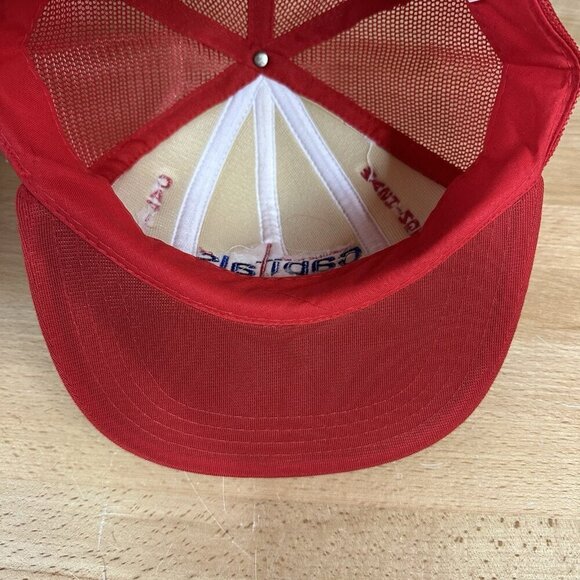 Vintage Washington Capitals NHL Snapback Hat Red White Mesh Foam - Picture 5 of 6